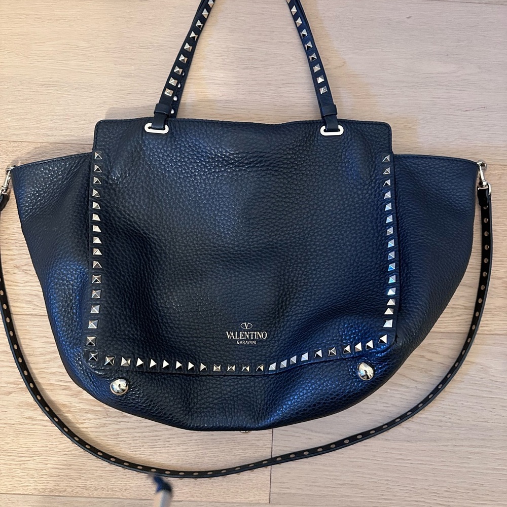 Valentino Studded Black Leather Handbag - Picture 2 of 11